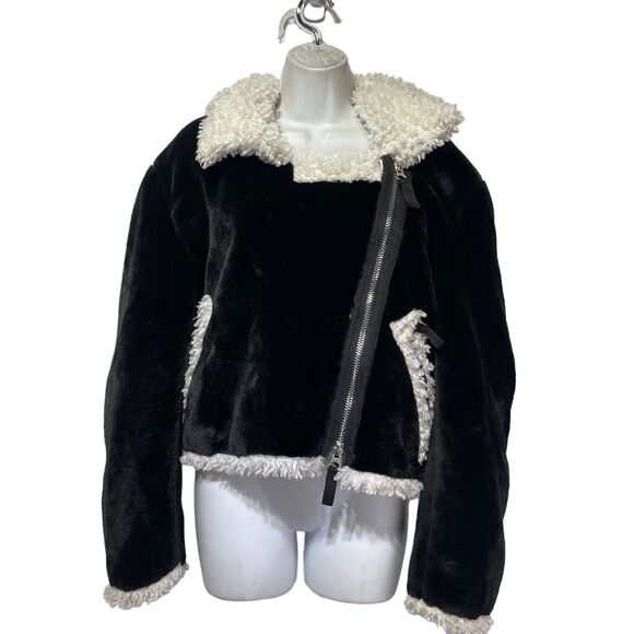 lola x LF faux fur Velour crop jacket Size M - Picture 2 of 6